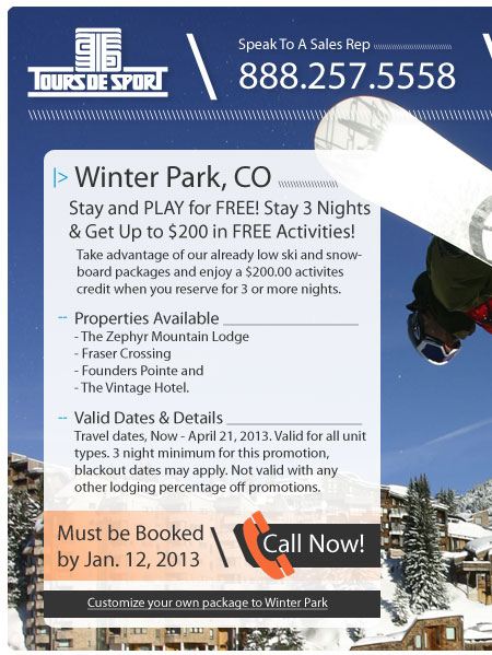 Save 10 / 15 / 20%  Off 
At Mountain Resorts - Steamboat
Take your pick  from 1 - 5 bedrooms, economy to deluxe, slope side or a short shuttle away, Mountain Resorts has accommodations to...